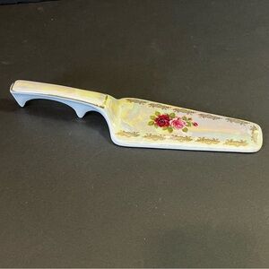 Victorian Cake/Pie Server Rose Porcelain Iridescent Pink Romantic Wedding Bride